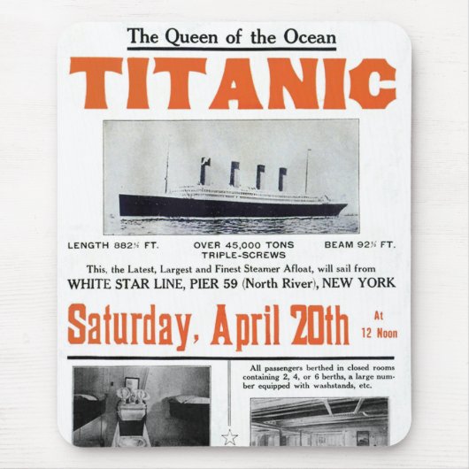 Titanic Queen of the Ocean - White Star Line Mousepad (Vorne)