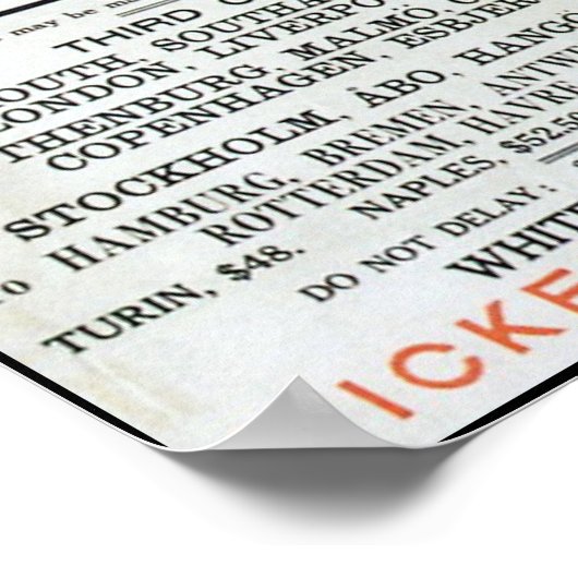 Titanic Queen of the Ocean - White Star Line Poster (Ecke)