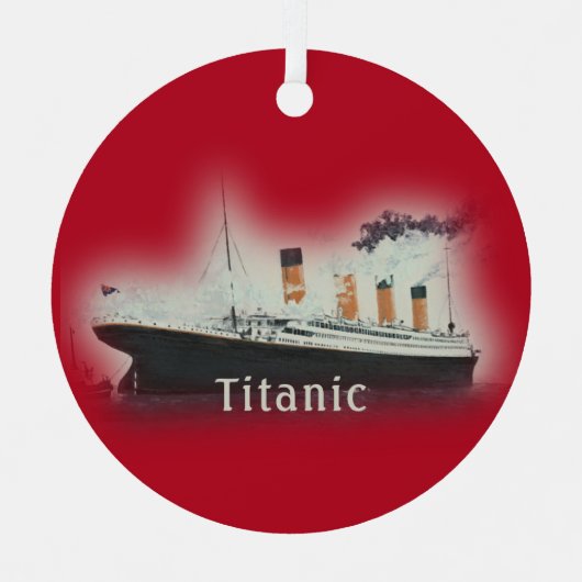 Titanic Red Christmas Ornament Aus Metall (Vorderseite)