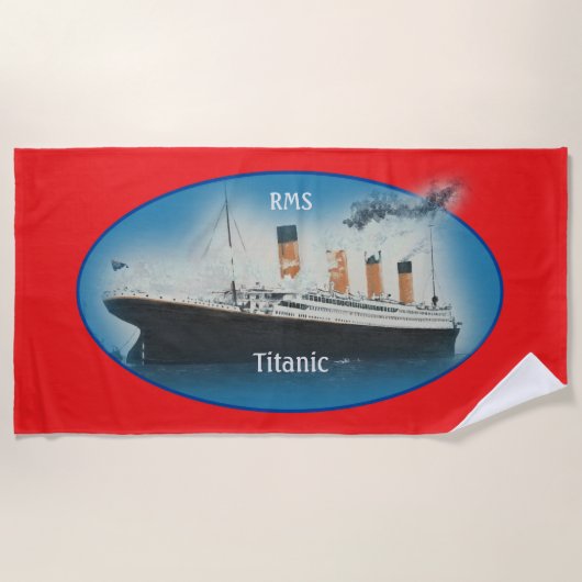 Titanic Red Maritime White Star Line Schiff Strandtuch (Vorderseite)