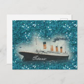 Titanic Sapphire Glitzer White Star Line Schiff Postkarte (Vorne/Hinten)