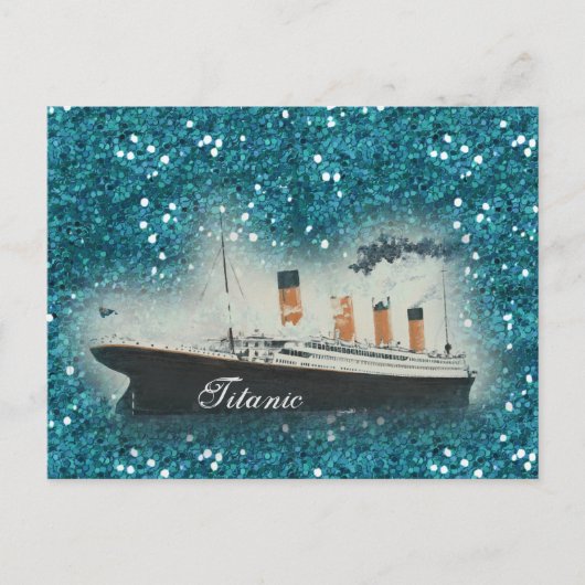 Titanic Sapphire Glitzer White Star Line Schiff Postkarte (Vorderseite)