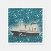 Titanic Sapphire Glitzer White Star Line Schiff Serviette (Vorderseite)