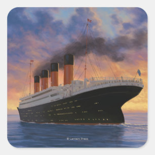 Titanic SceneWhite Star Line Quadratischer Aufkleber