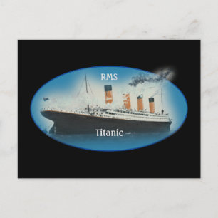 Titanic Schwarz Maritime White Star Line Schiff Postkarte