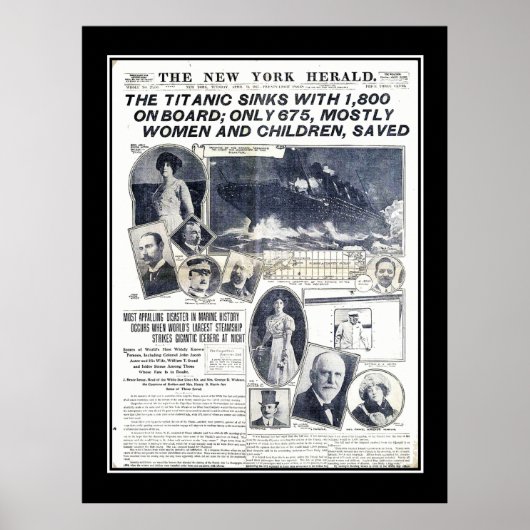 Titanic Series News of Sinking of Titanic Poster (Vorne)