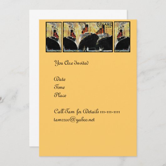 Titanic Ships in Port 1912 Einladung (Vorne/Hinten)