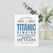Titanic Sinking 100 Jahre Postkarte (Stehend Vorderseite)