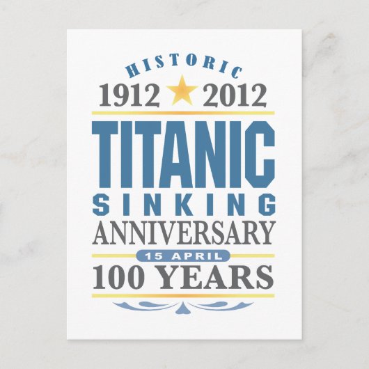 Titanic Sinking 100 Jahre Postkarte (Vorderseite)