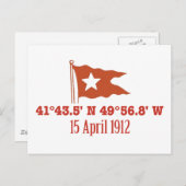 Titanic Sinking GPS Koordinaten & White Star Flag Postkarte (Vorne/Hinten)