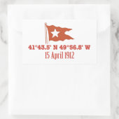 Titanic Sinking GPS Koordinaten & White Star Flag Rechteckiger Aufkleber (Tasche)