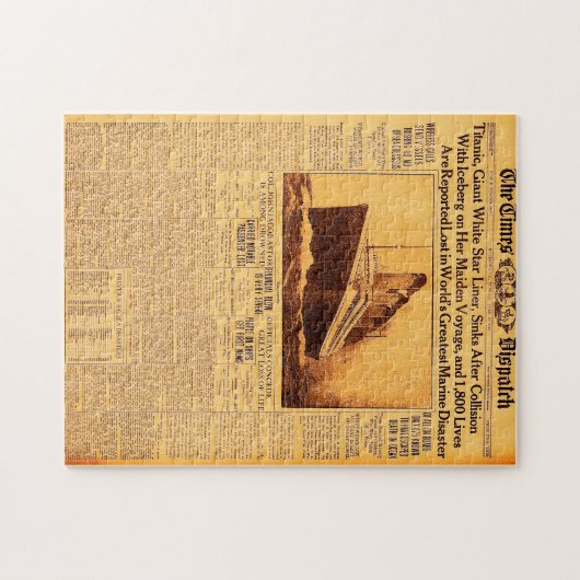 Titanic Sinks nach Kollision mit Iceberg C1912 Puzzle (Horizontal)