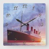 Titanic Square Wall Clock Quadratische Wanduhr (Vorderseite)
