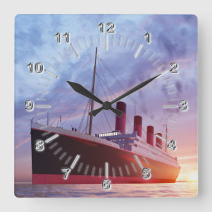 Titanic Square Wall Clock Quadratische Wanduhr