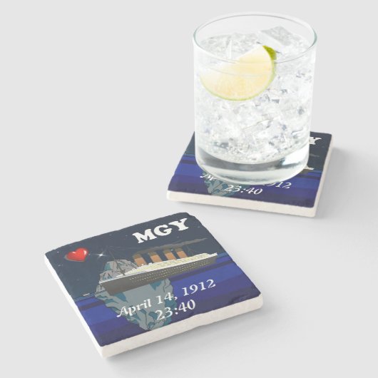 Titanic Steinuntersetzer (Seitenansicht)