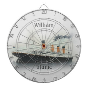 Titanic Vintag Iceberg Gray White Star Line Schiff Dartscheibe