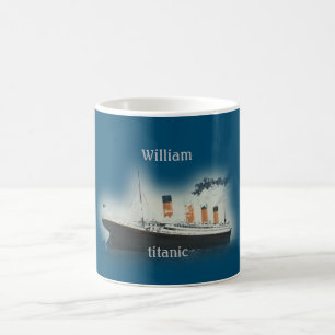 Titanic Vintage Dunkelblaues Meer White Star Line Kaffeetasse