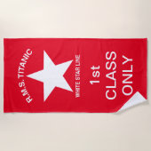 Titanic, White Star Line, 1. Klasse Passagier Strandtuch (Vorderseite)