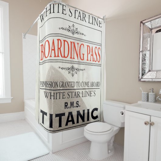Titanic White Star Line Boarding Pass Duschvorhang (Beispiel)