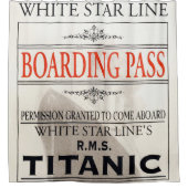 Titanic White Star Line Boarding Pass Duschvorhang (Vorderseite)