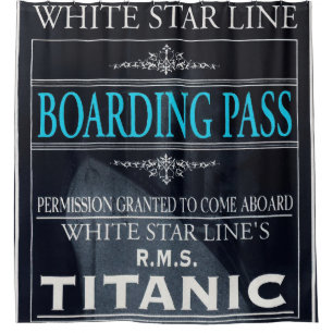 Titanic White Star Line Bordkarte Dunkel Duschvorhang