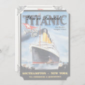 Titanic White Star Line - Weltgrößter Liner Einladung (Vorne/Hinten)