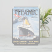 Titanic White Star Line - Weltgrößter Liner Einladung (Stehend Vorderseite)