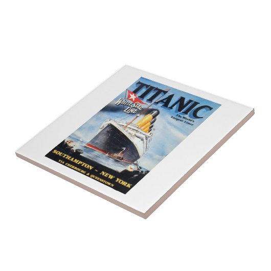 Titanic White Star Line - Weltgrößter Liner Fliese (Seite)