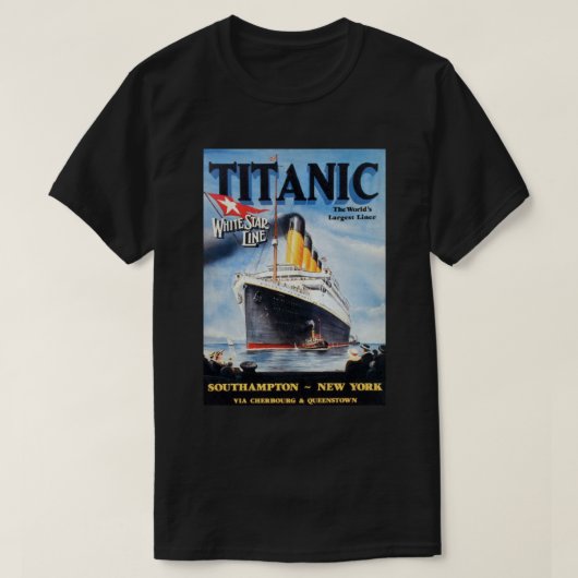 Titanic White Star Line - Weltgrößter Liner T-Shirt (Design vorne)