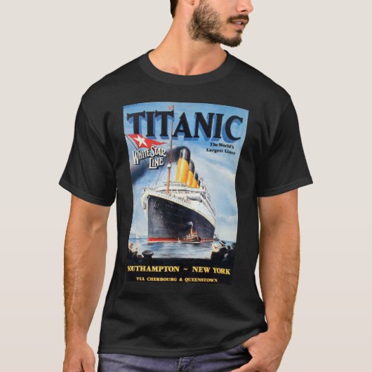 Titanic White Star Line - Weltgrößter Liner T-Shirt (Vorderseite)