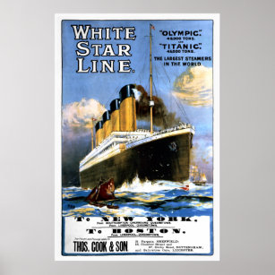 Titanic White Star Line Werbung Poster