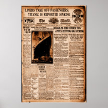 Titanic wird berichtet, da die Sepia Vintage Seefa