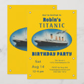 Titanic Yellow Birthday Einladung (Vorne/Hinten)