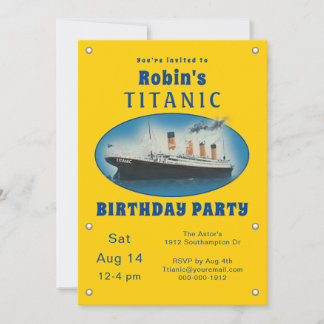 Titanic Yellow Birthday Einladung