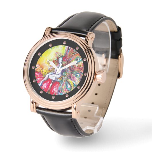 TITANIEN AUF EINER ROTEN BLUME ARMBANDUHR (Winkel)