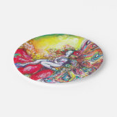 TITANIEN AUF EINER ROTEN BLUME PAPPTELLER (Schrägansicht)