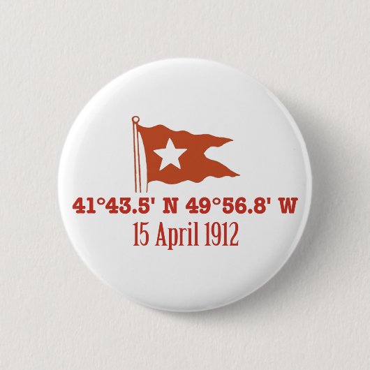 Titanische sinkende GPSkoordinaten-u. Button (Vorderseite)