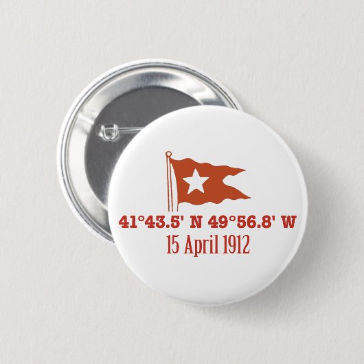 Titanische sinkende GPSkoordinaten-u. Button (Vorne & Hinten)