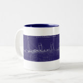 Titanischer ursprünglicher Plan Effektivwerts, Zweifarbige Tasse (Vorderseite Links)