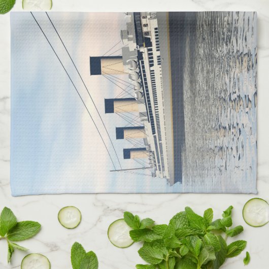 Titanisches Schiff - 3D übertragen Geschirrtuch (Gefaltet)