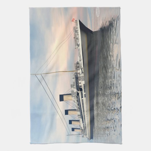 Titanisches Schiff - 3D übertragen Geschirrtuch (Vertikal)