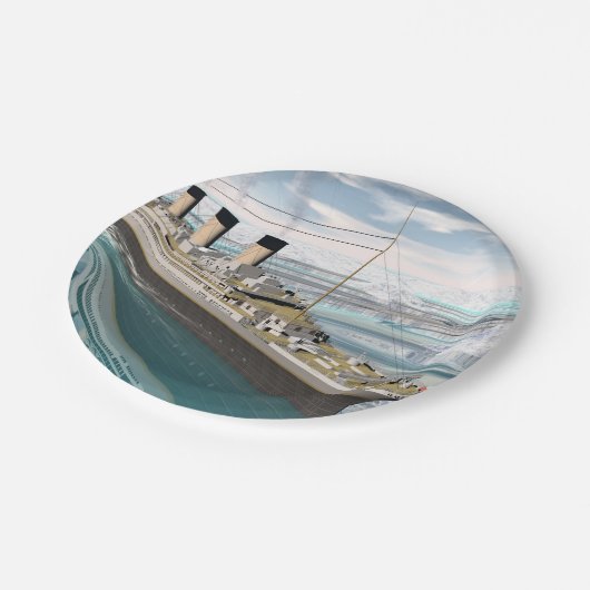 Titanisches Schiff - 3D übertragen Pappteller (Schrägansicht)