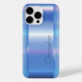 Titanium Blue Silver Edelstahl Print iPhone Hülle (Rückseite)