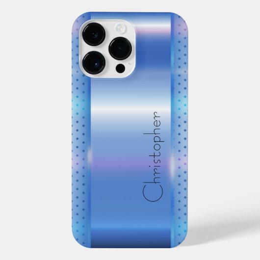 Titanium Blue Silver Edelstahl Print iPhone Hülle (Rückseite)