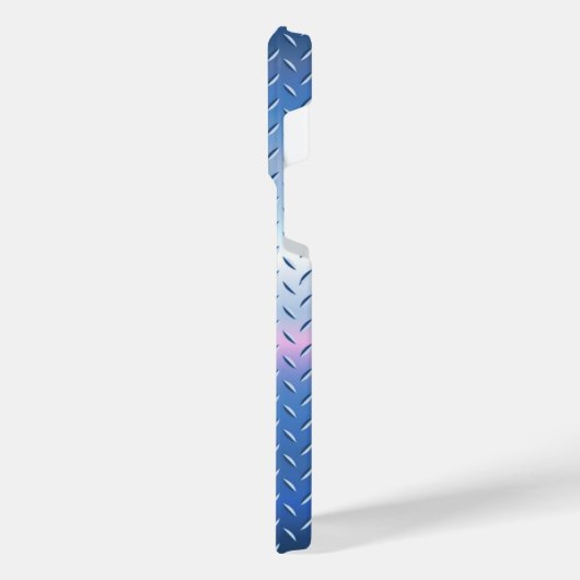 Titanium Blue Silver Edelstahl Print iPhone Hülle (Linke Seite)