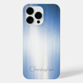 Titanium Blue Silver Edelstahl Print iPhone Hülle (Rückseite)