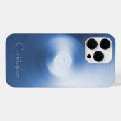 Titanium Blue Silver Edelstahl Print iPhone Hülle (Rückseite (Horizontal))