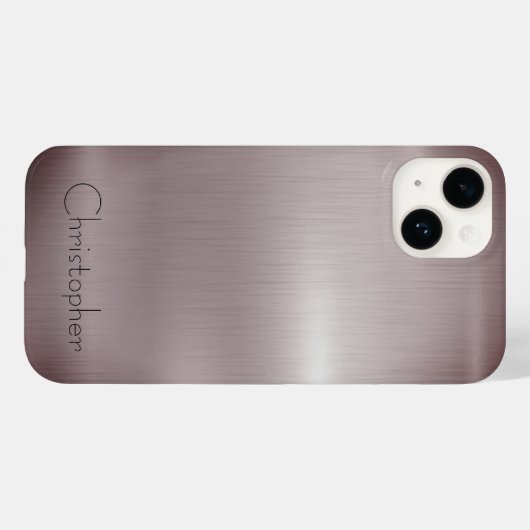Titanium Brown Stainless Steel Print iPhone 15 Case-Mate iPhone Hülle (Rückseite (Horizontal))