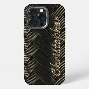 Titanium Cord Gold Glänzend Edelstahl Metall iPhone 13 Pro Hülle