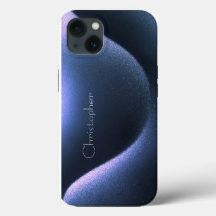 Titanium dunkelblauer Edelstahl-Druck iPhone 15 13 Hülle